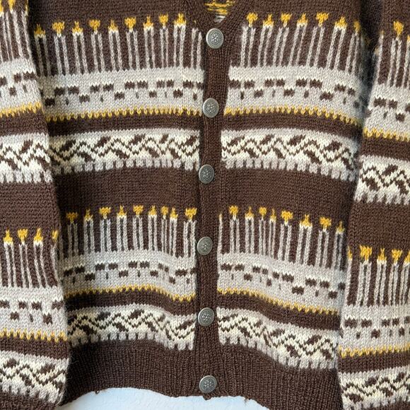 Vintage Women's Cardigan Sweater with Silver Tone Buttons - Picture 3 of 6